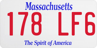 MA license plate 178LF6