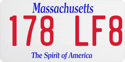 MA license plate 178LF8