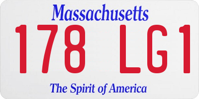 MA license plate 178LG1