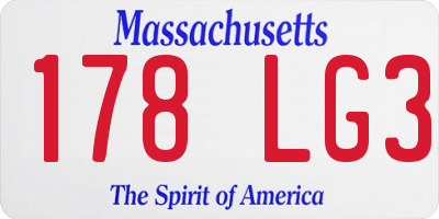 MA license plate 178LG3