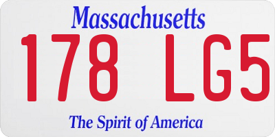 MA license plate 178LG5