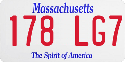 MA license plate 178LG7