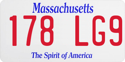 MA license plate 178LG9
