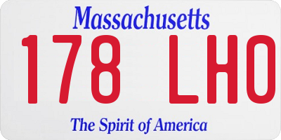 MA license plate 178LH0