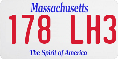 MA license plate 178LH3