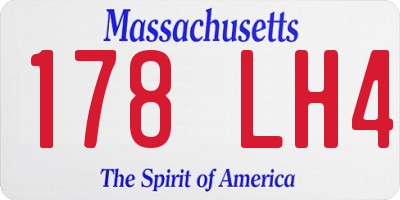 MA license plate 178LH4