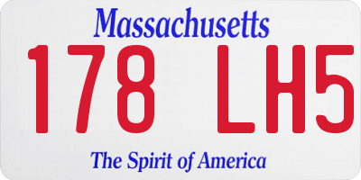 MA license plate 178LH5