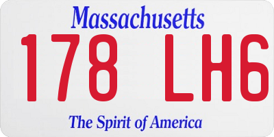 MA license plate 178LH6