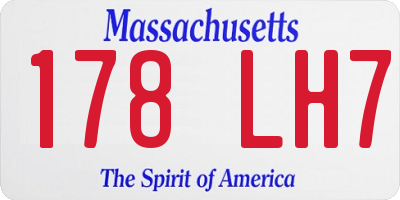 MA license plate 178LH7