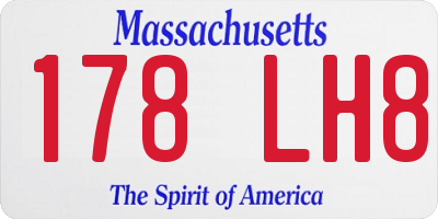 MA license plate 178LH8