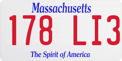 MA license plate 178LI3