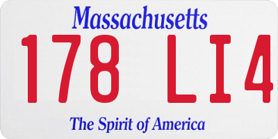 MA license plate 178LI4