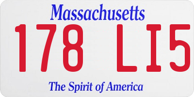 MA license plate 178LI5