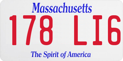 MA license plate 178LI6