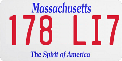 MA license plate 178LI7