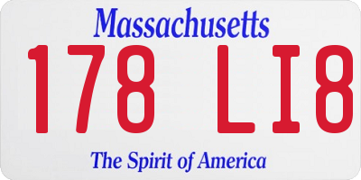 MA license plate 178LI8