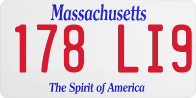 MA license plate 178LI9