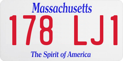 MA license plate 178LJ1