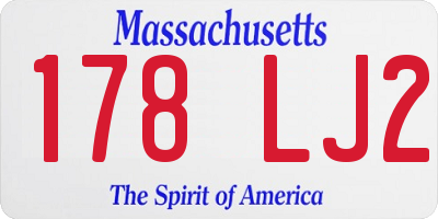 MA license plate 178LJ2
