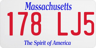 MA license plate 178LJ5