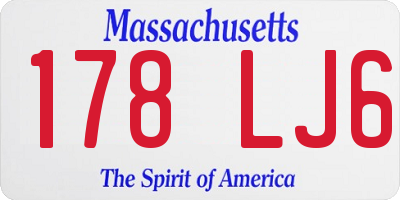 MA license plate 178LJ6