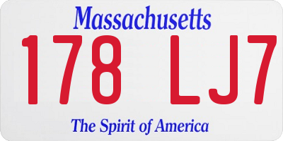 MA license plate 178LJ7