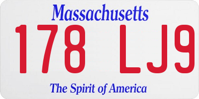 MA license plate 178LJ9