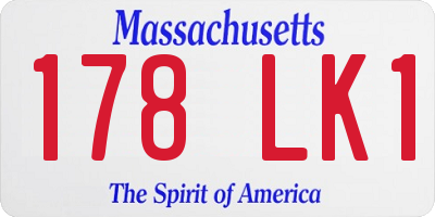MA license plate 178LK1