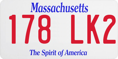 MA license plate 178LK2