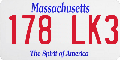 MA license plate 178LK3