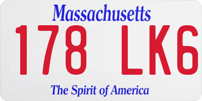 MA license plate 178LK6