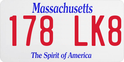 MA license plate 178LK8