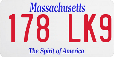 MA license plate 178LK9