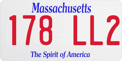 MA license plate 178LL2