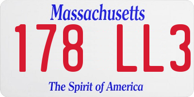 MA license plate 178LL3