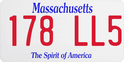 MA license plate 178LL5