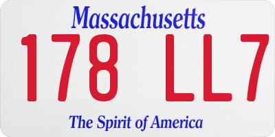 MA license plate 178LL7