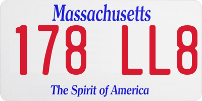 MA license plate 178LL8
