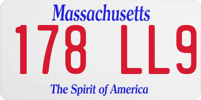 MA license plate 178LL9