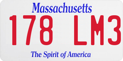MA license plate 178LM3
