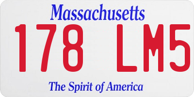 MA license plate 178LM5