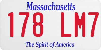 MA license plate 178LM7