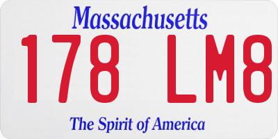 MA license plate 178LM8