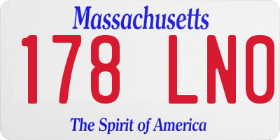 MA license plate 178LN0