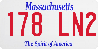 MA license plate 178LN2