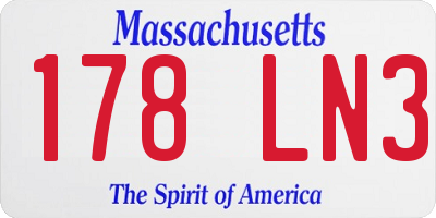 MA license plate 178LN3