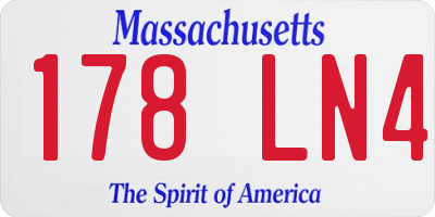 MA license plate 178LN4