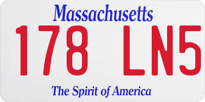 MA license plate 178LN5