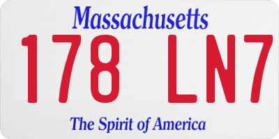 MA license plate 178LN7