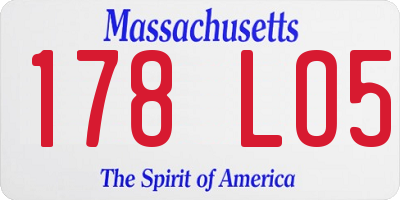 MA license plate 178LO5